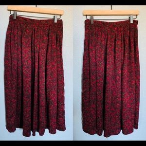 Intuitions red & green maxi skirt, RUNS SMALL!!